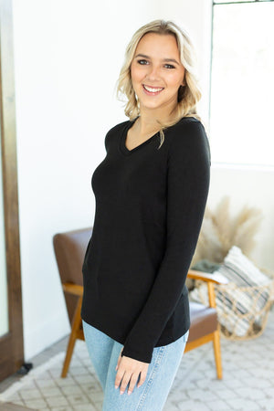 Leah Long Sleeve Top - Black by Michelle Mae