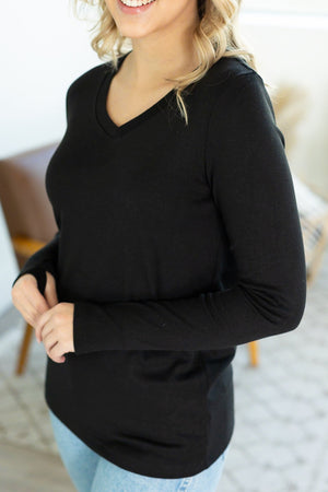 Leah Long Sleeve Top - Black by Michelle Mae