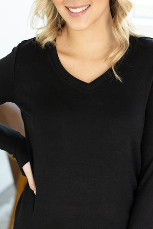 Leah Long Sleeve Top - Black by Michelle Mae