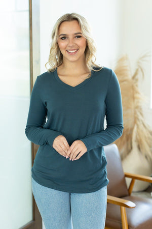 Leah Long Sleeve Top - Teal by Michelle Mae