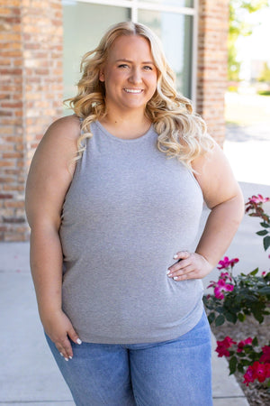 Tara Ribbed Tank - Grey by Michelle Mae