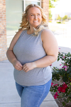 Tara Ribbed Tank - Grey by Michelle Mae