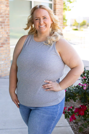 Tara Ribbed Tank - Grey by Michelle Mae