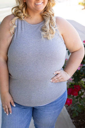 Tara Ribbed Tank - Grey by Michelle Mae