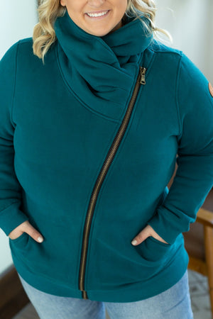 Quinn ZipUp Cowl - Teal by Michelle Mae