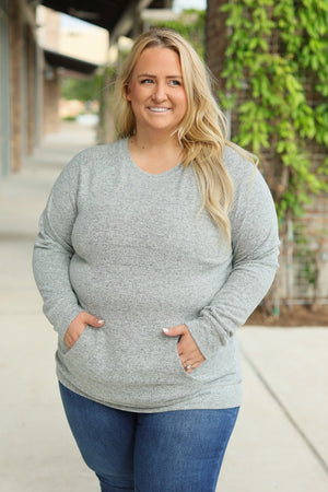 Hannah Pocket Pullover - Grey by Michelle Mae