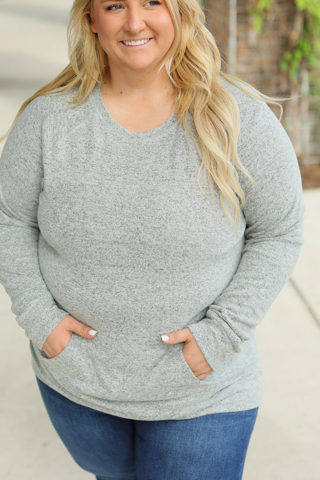 Hannah Pocket Pullover - Grey by Michelle Mae