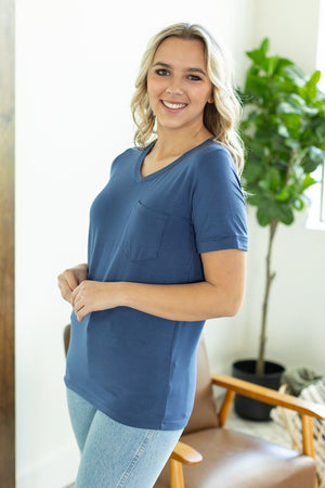 Sophie Pocket Tee - Blue by Michelle Mae