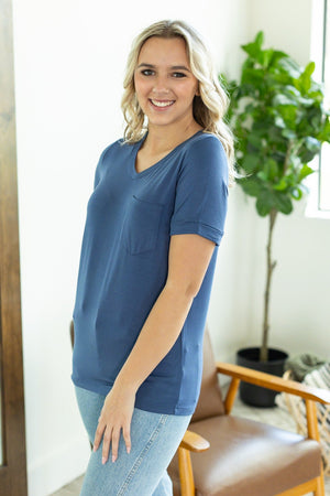 Sophie Pocket Tee - Blue by Michelle Mae