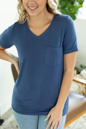 Sophie Pocket Tee - Blue by Michelle Mae