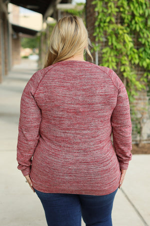 Hannah Pocket Pullover - Red by Michelle Mae