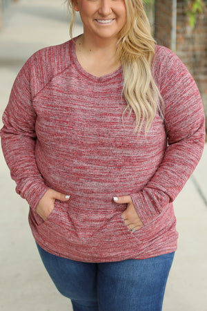 Hannah Pocket Pullover - Red by Michelle Mae