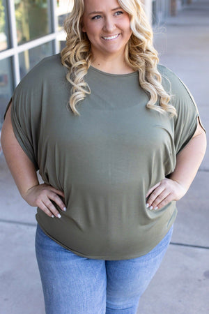 Darcy Dolman Top - Olive-Colored Top | Women's Tops