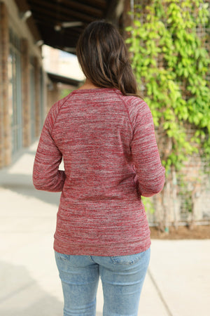 Hannah Pocket Pullover - Red by Michelle Mae