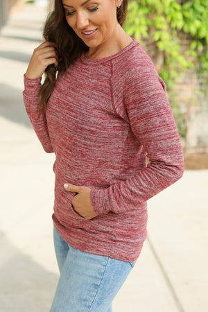 Hannah Pocket Pullover - Red by Michelle Mae