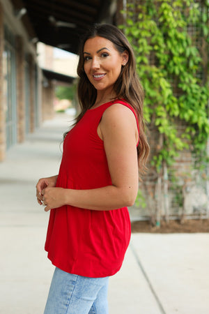 Renee Ruffle Tank - Red by Michelle Mae