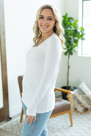 Leah Long Sleeve Top - White by Michelle Mae