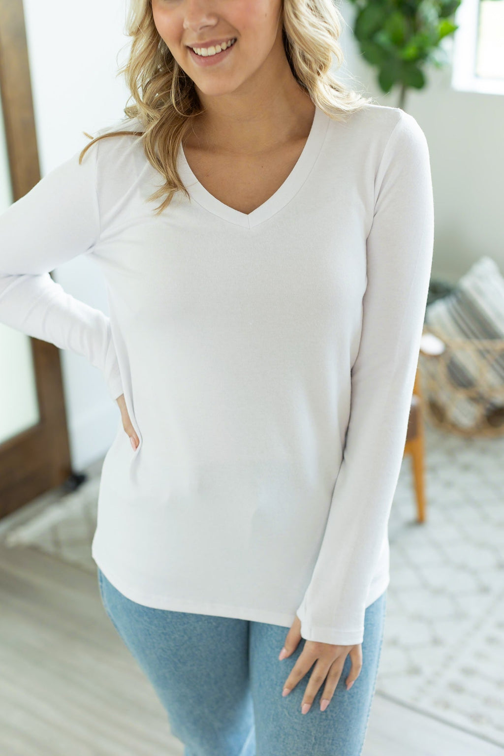 Leah Long Sleeve Top - White by Michelle Mae