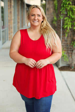 Renee Ruffle Tank - Red by Michelle Mae