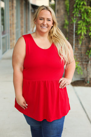 Renee Ruffle Tank - Red by Michelle Mae