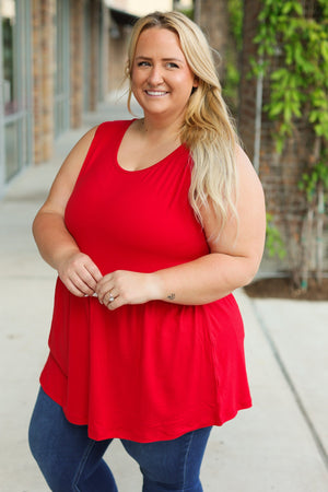 Renee Ruffle Tank - Red by Michelle Mae