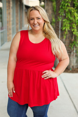 Renee Ruffle Tank - Red by Michelle Mae