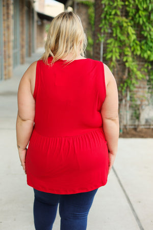 Renee Ruffle Tank - Red by Michelle Mae