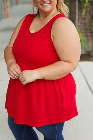 Renee Ruffle Tank - Red by Michelle Mae