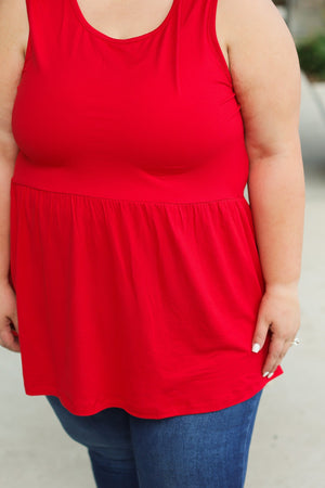 Renee Ruffle Tank - Red by Michelle Mae