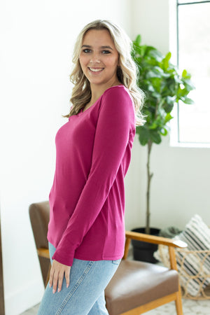 Leah Long Sleeve Top - Magenta by Michelle Mae