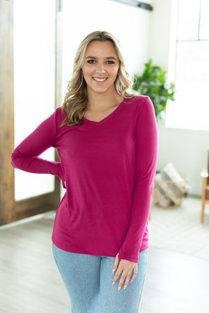 Leah Long Sleeve Top - Magenta by Michelle Mae