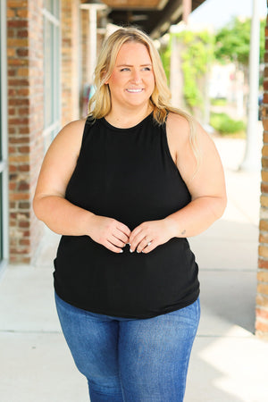 Tara Ribbed Tank - Black by Michelle Mae