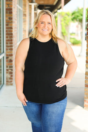 Tara Ribbed Tank - Black by Michelle Mae