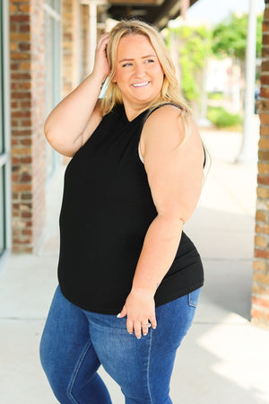 Tara Ribbed Tank - Black by Michelle Mae