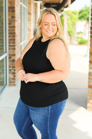 Tara Ribbed Tank - Black by Michelle Mae