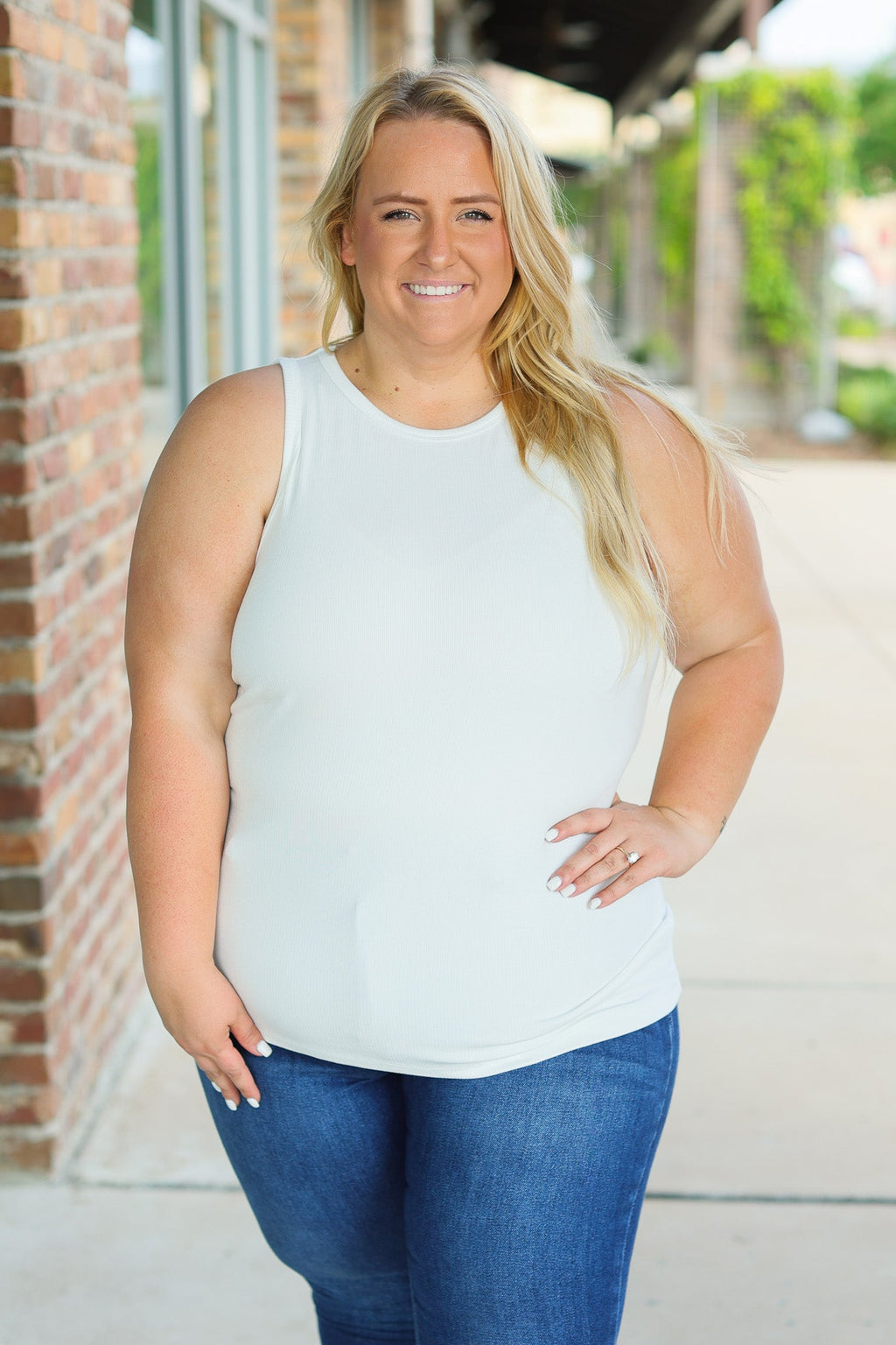 Tara Ribbed Tank - White by Michelle Mae