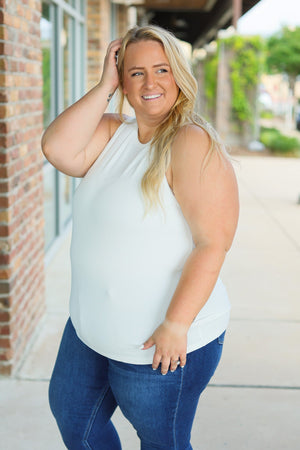 Tara Ribbed Tank - White by Michelle Mae