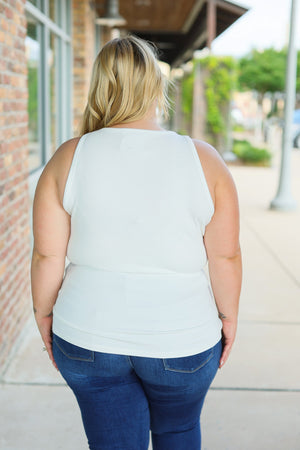 Tara Ribbed Tank - White by Michelle Mae