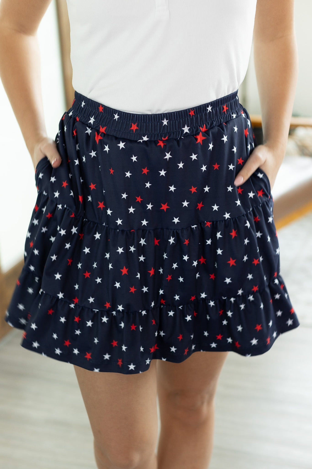 Shelby Skort - Navy with Stars by Michelle Mae