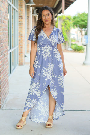Harley High-Lo Dress - Periwinkle Floral by Michelle Mae