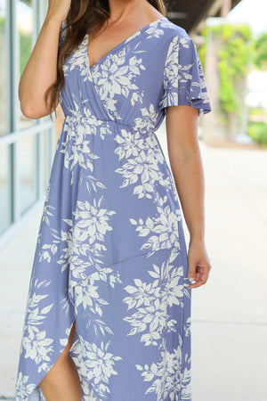 Harley High-Lo Dress - Periwinkle Floral by Michelle Mae