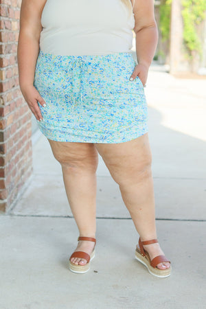 Sienna Skort - Aqua Micro Floral by Michelle Mae