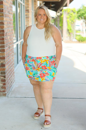 Sienna Skort - Tropical Floral Mix by Michelle Mae