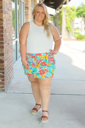 Sienna Skort - Tropical Floral Mix by Michelle Mae