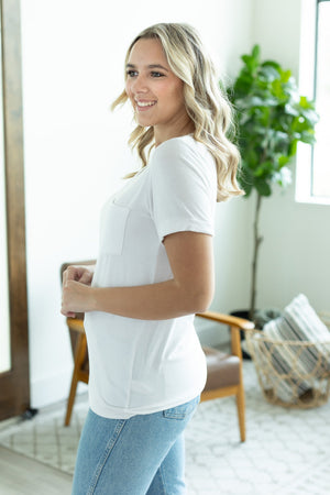 Sophie Pocket Tee - White by Michelle Mae