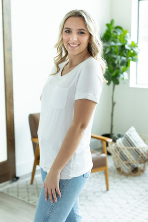 Sophie Pocket Tee - White by Michelle Mae