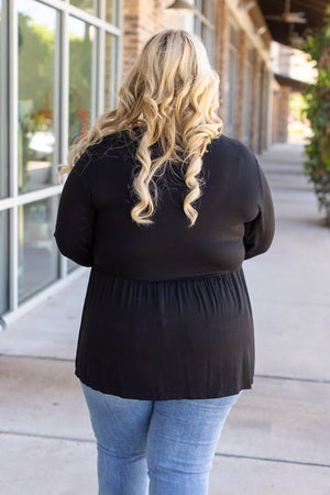 Long Sleeve Sarah Ruffle - Black by Michelle Mae