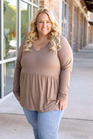 Long Sleeve Sarah Ruffle - Mocha by Michelle Mae