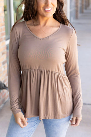 Long Sleeve Sarah Ruffle - Mocha by Michelle Mae