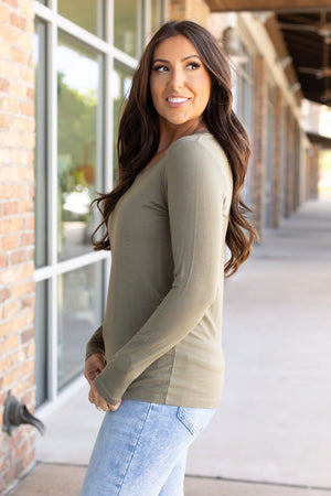 Larissa Long Sleeve - Olive by Michelle Mae